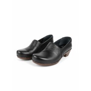 Dansko Black Mavis Leather Studded Clogs Slip On Mules Women Size 40